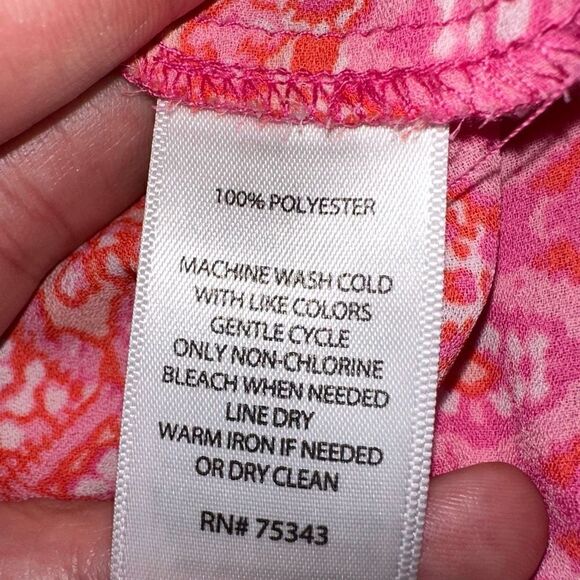 Cynthia Rowley Hot Pink Boho Paisley Y2K Halter Neck Chiffon Tank Top Womens M - Picture 5 of 9